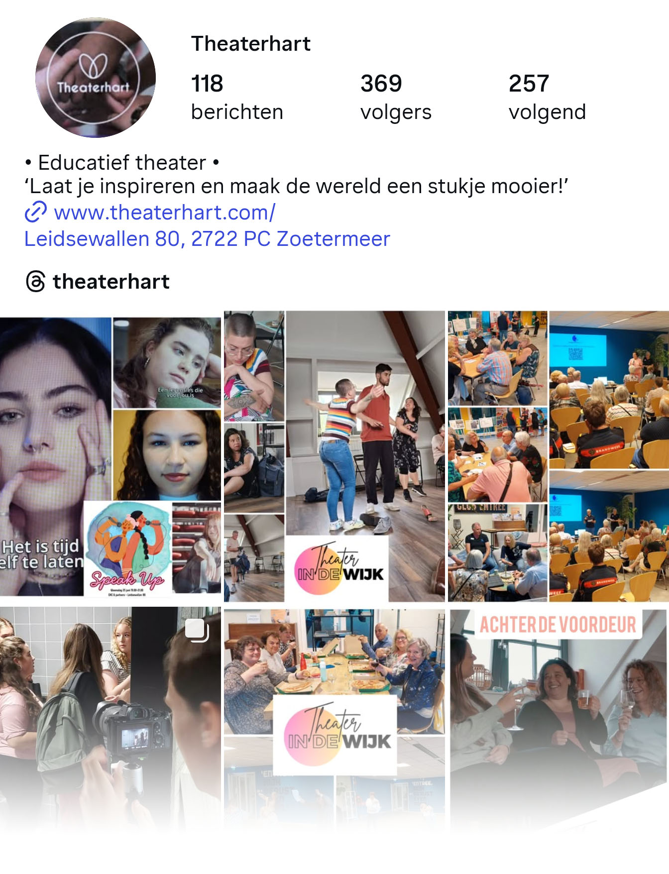 Link naar Instagram van Theaterhart
